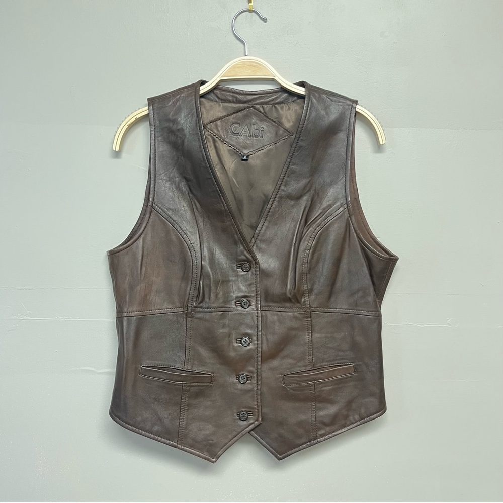 CAbi Dark Brown Leather Vest